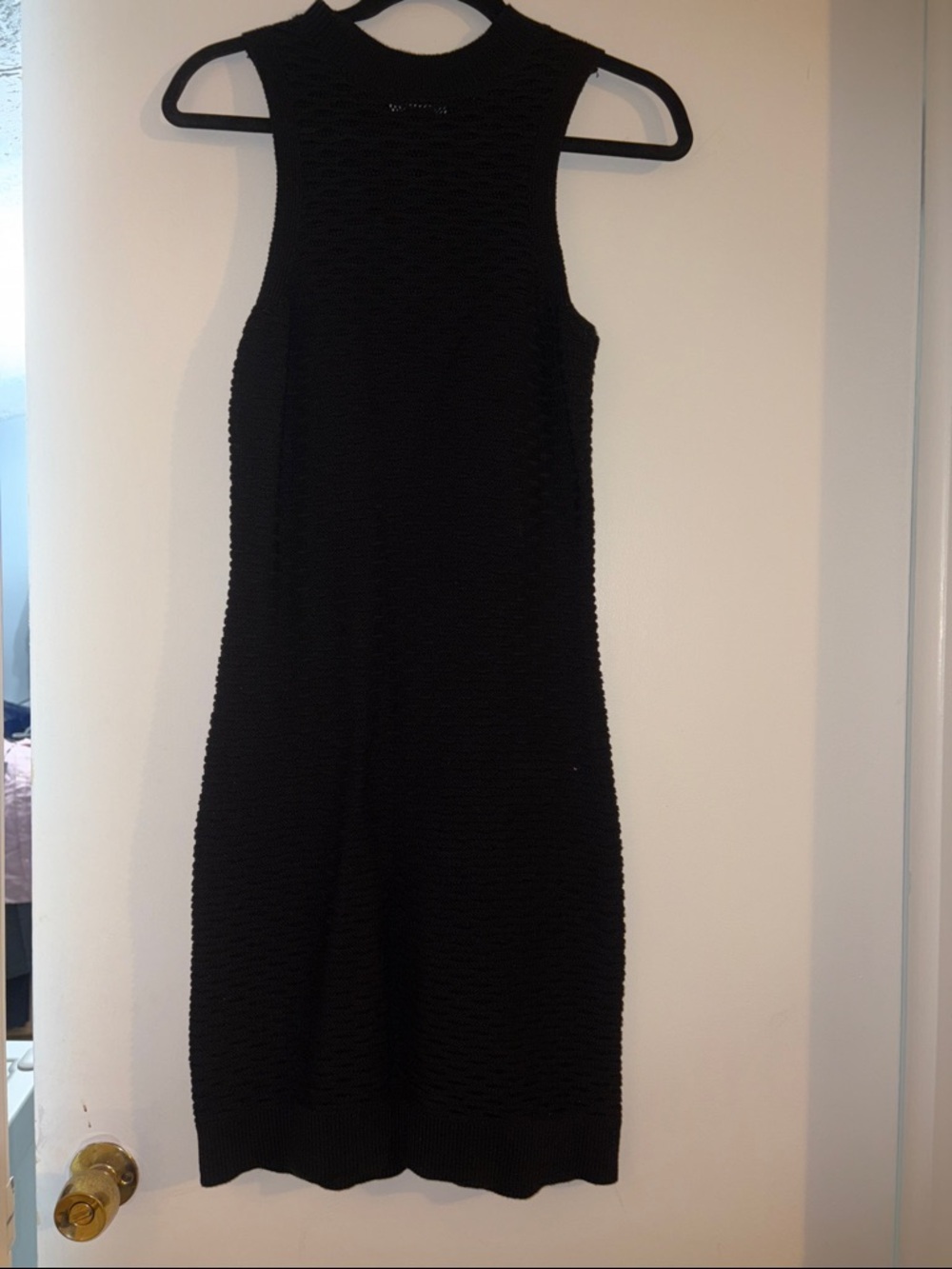 525 America Black Sleeveless Midi Knit Dress